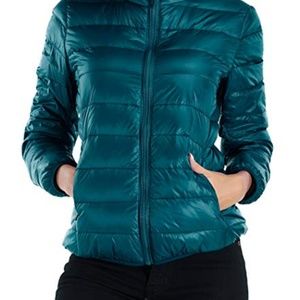 Teal Light packable down jacket